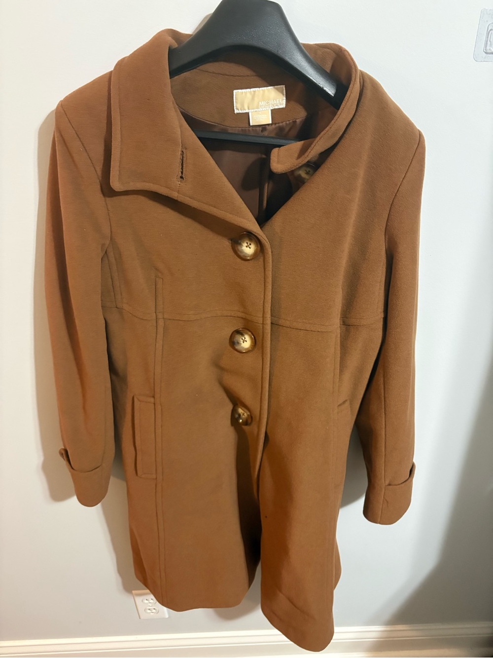 Michael Kors Women's Camel/Tan Single-Breasted Wool Coat